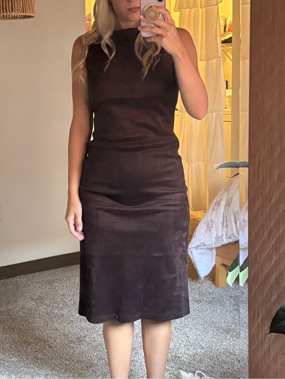 Sincerely Jules Chocolate Brown Sleeveless Midi Dress